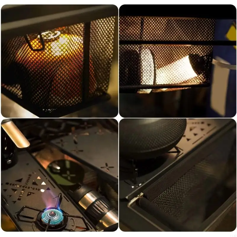 

Portable Folding Mesh Drainages Basket Storage Box Folding Mesh Drain Basket for Outdoor Camping Table Enduring