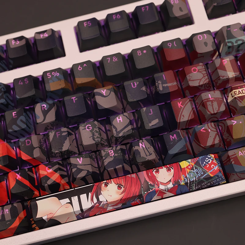 オリジナルの108キーの形をしたコスメアニメーションゲーマーキーボード用のCherryプロファイルpbtキーキャップ,メカニカルキーボード用,mx用