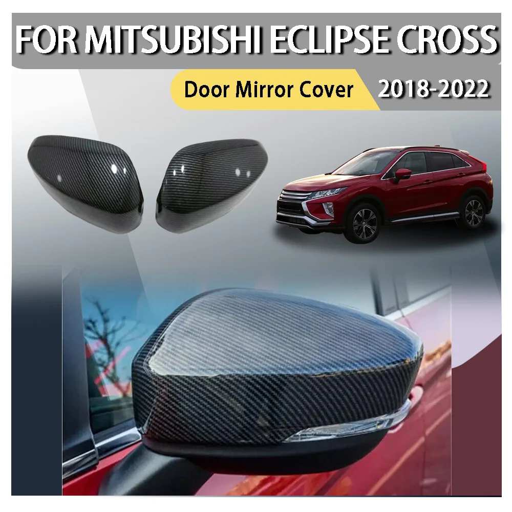 

Door Mirror Cover For Mitsubishi Eclipse Cross 2018 2019 2020 2021 2022 Wing Cap Exterior Door Rear View Case Trim Carbon Fiber