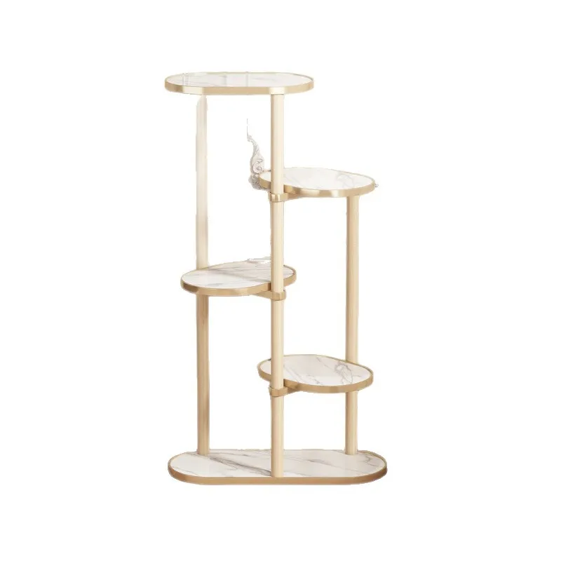 رفوف نباتية فاخرة خفيفة إبداعية من الخشب الصلب أرفف نباتية قائمة على الأرض رفوف أثاث خارجية للشرفة صب النباتات YSZWJ #5