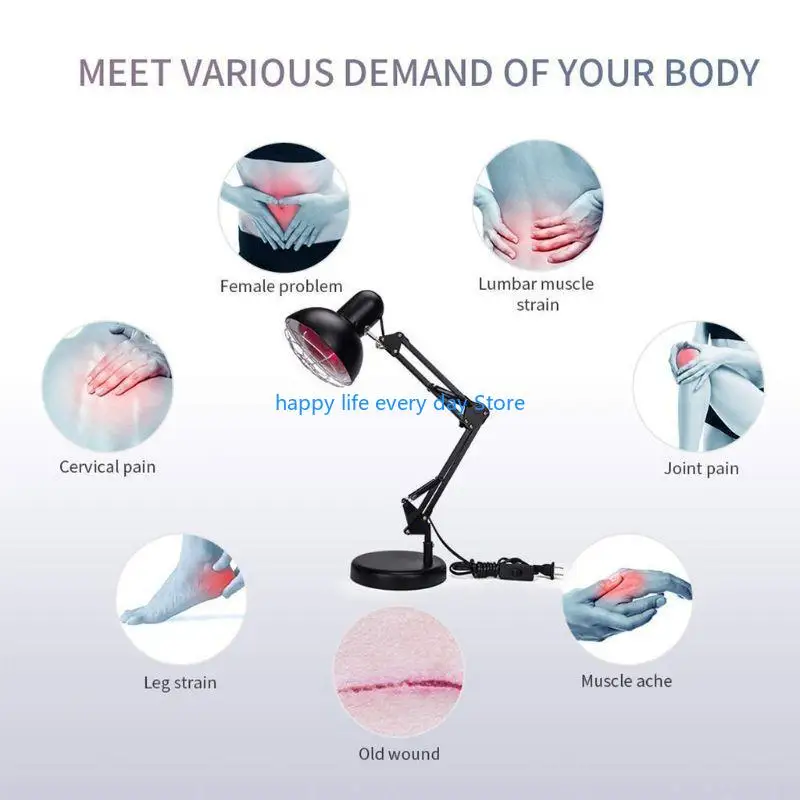 

T8UC 150W Near Red Light Therapy Massage Heating Lamp forBodyNeckAche