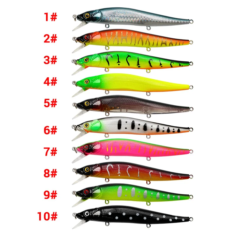 Señuelo de Pesca de 11,5 cm/14g, cebo Artificial para pececillos, Crankbait, Wobblers, ojos 3D, perca, Lucio, Carpa, natación, 1 unidad