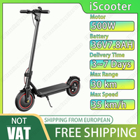 Electric Scooter iScooter W6 500W Motor 36V7.8AH 25-30km Range 10 Inch Inflatable Tires Speed 35km/h Rear Disc Brake E-Scooter