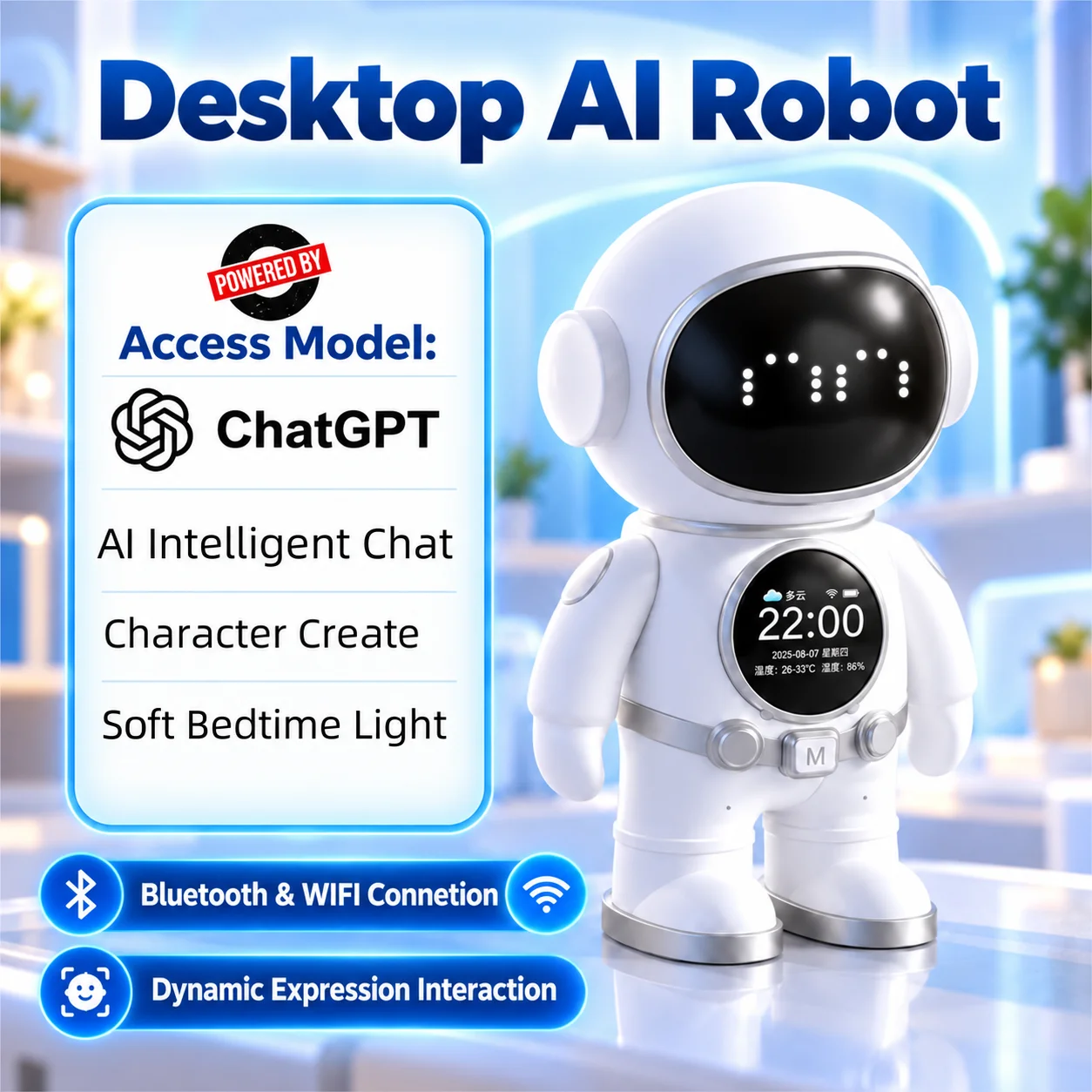 スマートaiロボット、wi-fi接続、音声認識、チャット機能、対話型教育玩具、子供向け学習機、音楽再生、お供として。