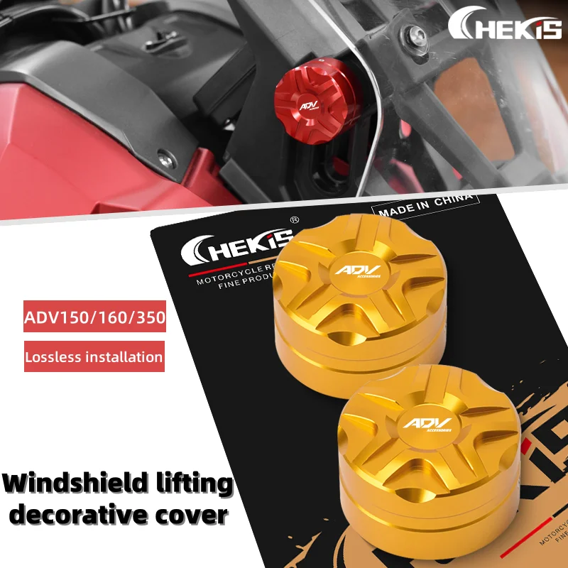 

Chekis Is Suitable for Honda Adv160/ Adv150/ Adv350 Modified Windshield Lift Decorative Cap Windshield Lift Switch Metal Protective Cover Windshield Adjuster Screw Cap