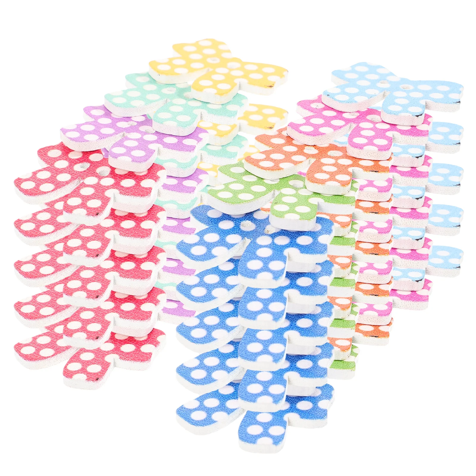 50 قطعة أزرار Bowknot الخشبية أزرار الخياطة اليدوية الزخرفية للملابس DIY الحرف استبدال زر للخياطة