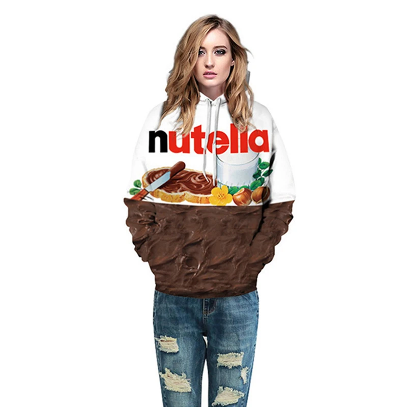 New Fashion Nutella Food 3D Printed Hoodie Hip Hop Casual Style Tops Streetwear Oversized Pullovers Hooded Sweatshirts