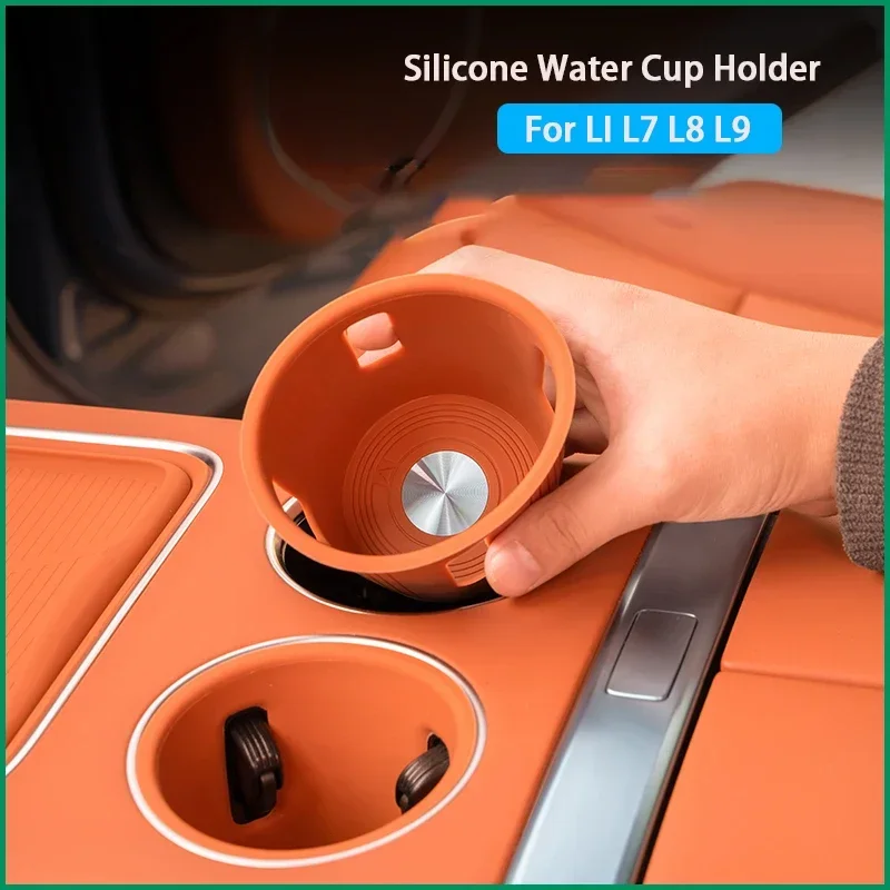 

For LI LiXiang L7 L8 L9 2022 2023 Car Center Control Water Cup Holder Wireless Silicone Protection Pad Storage Box Anti Slip Pad