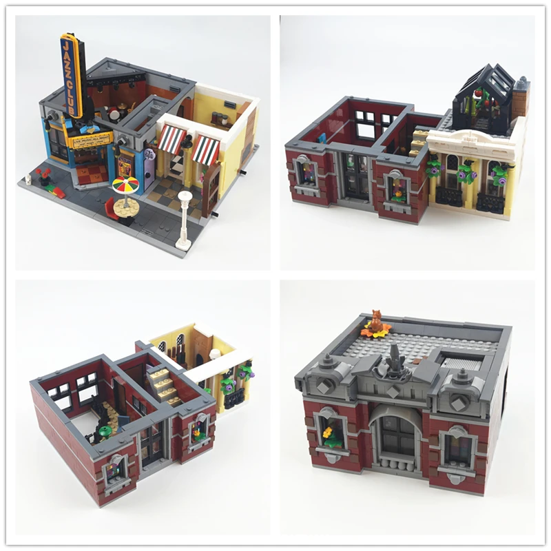 

IN STOCK 0312 2899Pcs House Model Jazz Club & Pizzeria Building Blocks Bricks Educational Toys Birthday Christmas Gift 10312
