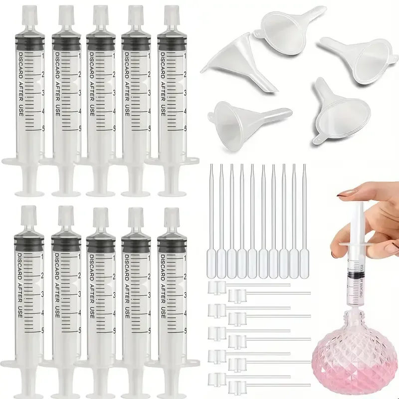 vvocci 20/40pcs DIY supplement perfume set pipette, plastic funnel, dropper and syringe-ideal for travel and cosmetics