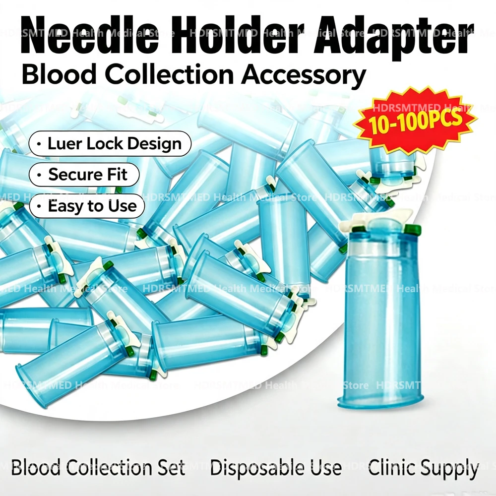 10-100pcs Snap on Needle Holder Tools Disposable Vacuum Blood Collection Tube Needle Holder for Blood Collection Without Needle