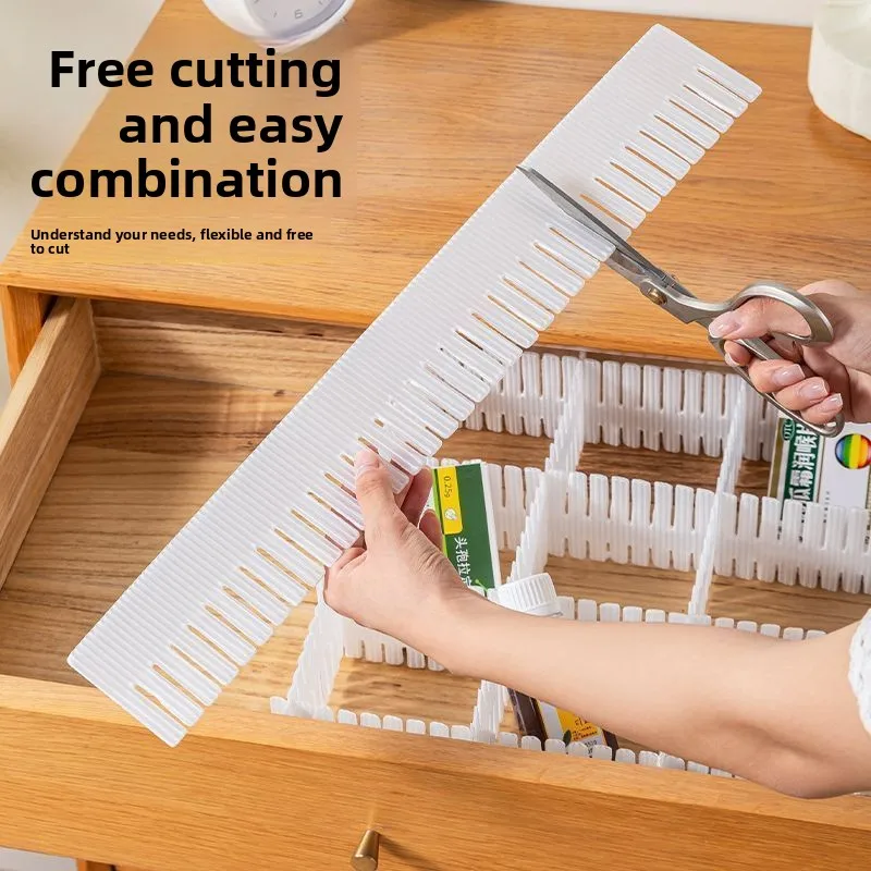 2-6pcs Drawer Divider Adjustable Household Storage Cabinet Combination Cosmetic Underwear Socks Sundries Drawer Organizer Tool