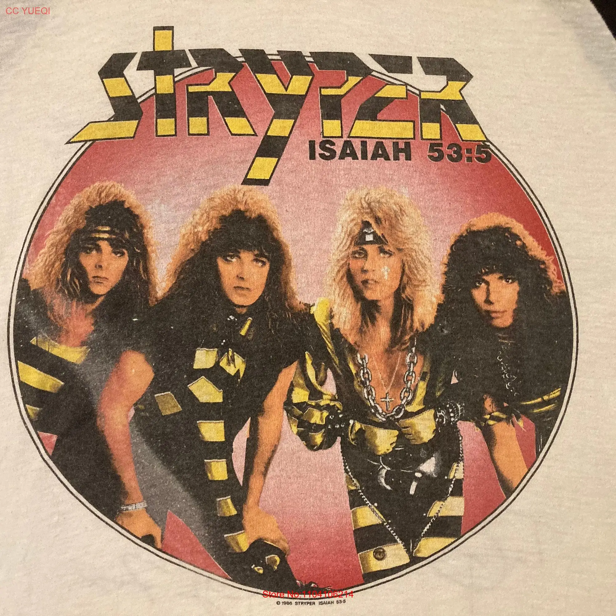 Original STRYPER vintage 1986 tour T SHIRT long or short sleeves