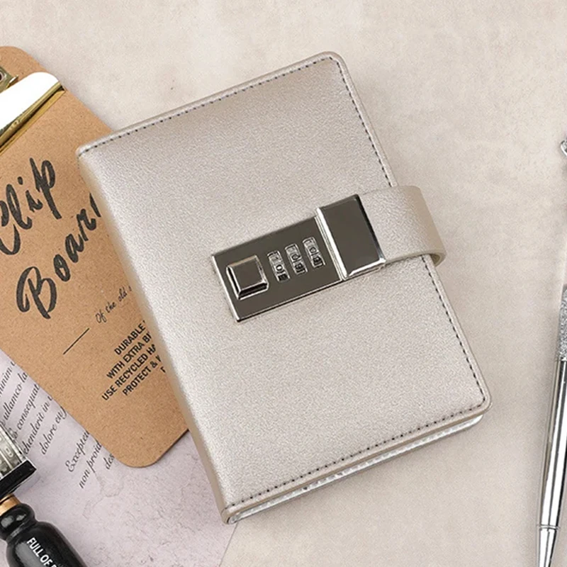 Code Diary Book With Lock PU Notepad Agenda Planner Handmade Handaccount Book Journal Travel Notebook