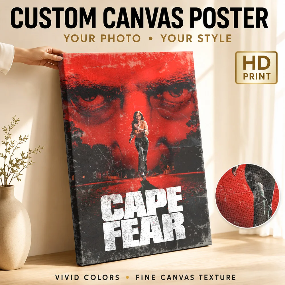 Cape Fear Movie Framed Canvas Poster Personalized Vintage Movie Wall Art for Home Theater Decor Collectible Ready to Hang Gift