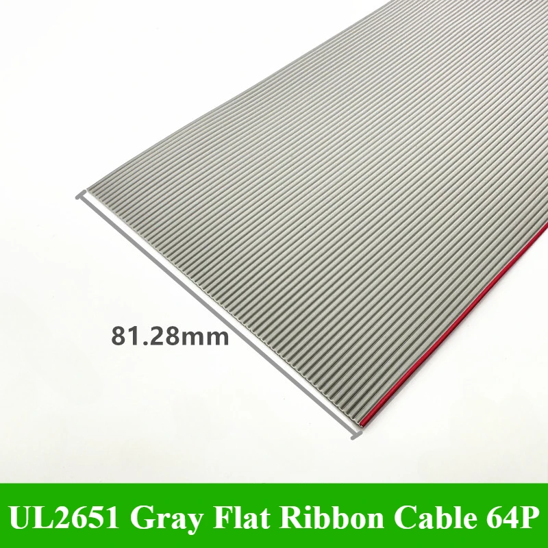 5 meters/lot UL265 Gray Flat Ribbon Cable Pitch 1.27mm 10P/14P/16P/20P/26/30/34/40/50/60/64P 28AWG 300V for 2.54mm IDC Connector