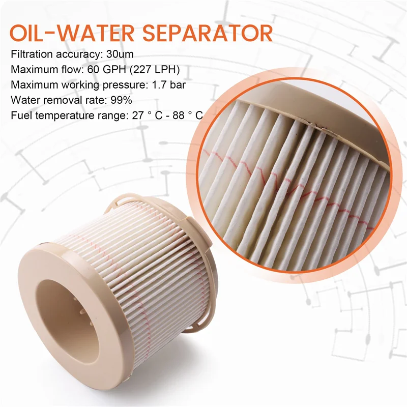 

A21F-4Pcs 2010PM 2010TM Filter Elements For 500FG Fuel Engine Fuel Water Separator Replacement Truck Kit