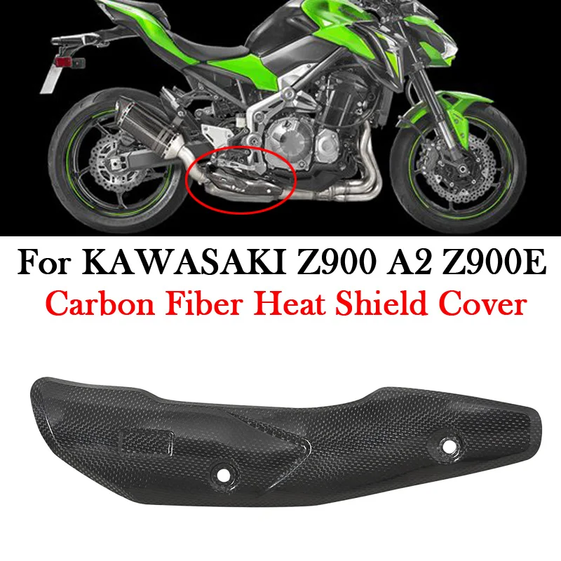 

For KAWASAKI Z900 A2 Z900E 2017 - 2019 Motorcycle Exhaust Carbon Fiber Heat Shield Cover Insulation Anti-Scald Muffler Protector