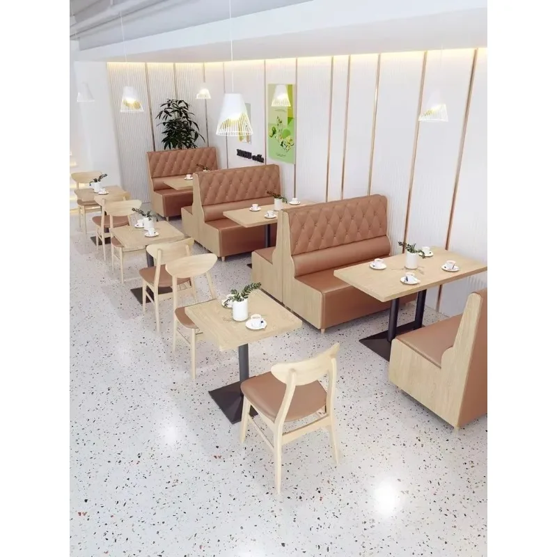 Card Seat Sofa, Table and Chair Combination Leisure, Western Restaurant Cafe Simple Hotel Hamburg Shop Catering Milk Tea Wall