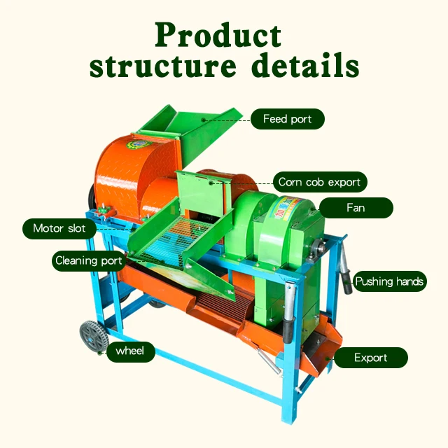 Multifunctional Agriculture Maize Corn Rice Wheat Sorghum Soybean Willet Rapeseed Thresher Sheller Machine