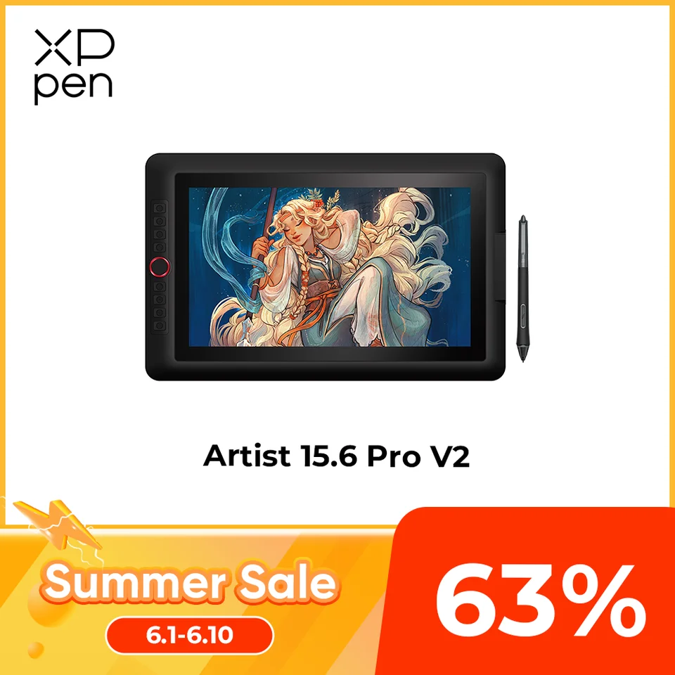 XPPen Artist 15.6 Pro V2 Drawing Tablet with X3 Pro Stylus Graphic