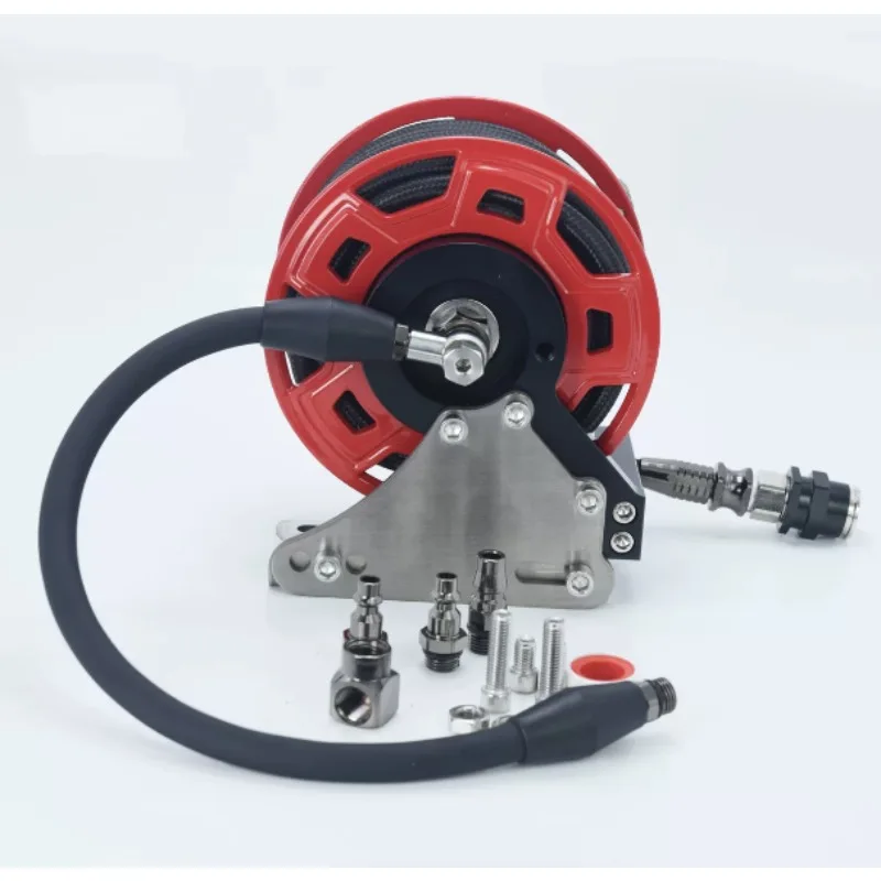 Off-Road Manual Air Hose Reel with Retractable Hose, Air Compressor Extension for Vehicle Tire Inflation