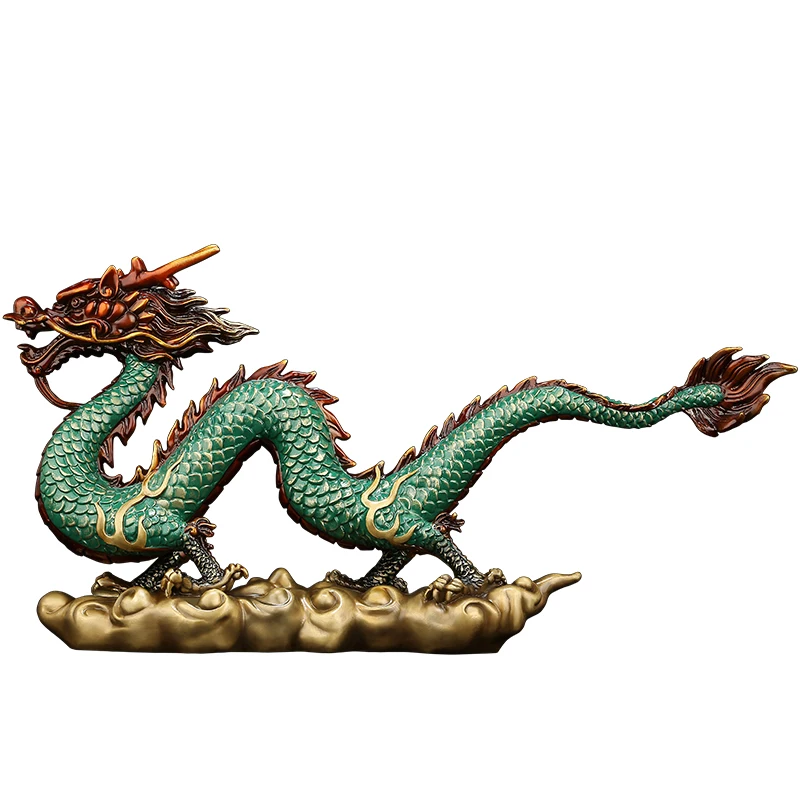 All copper Qinglong ornaments home decoration ornaments symbolize booming business home decor