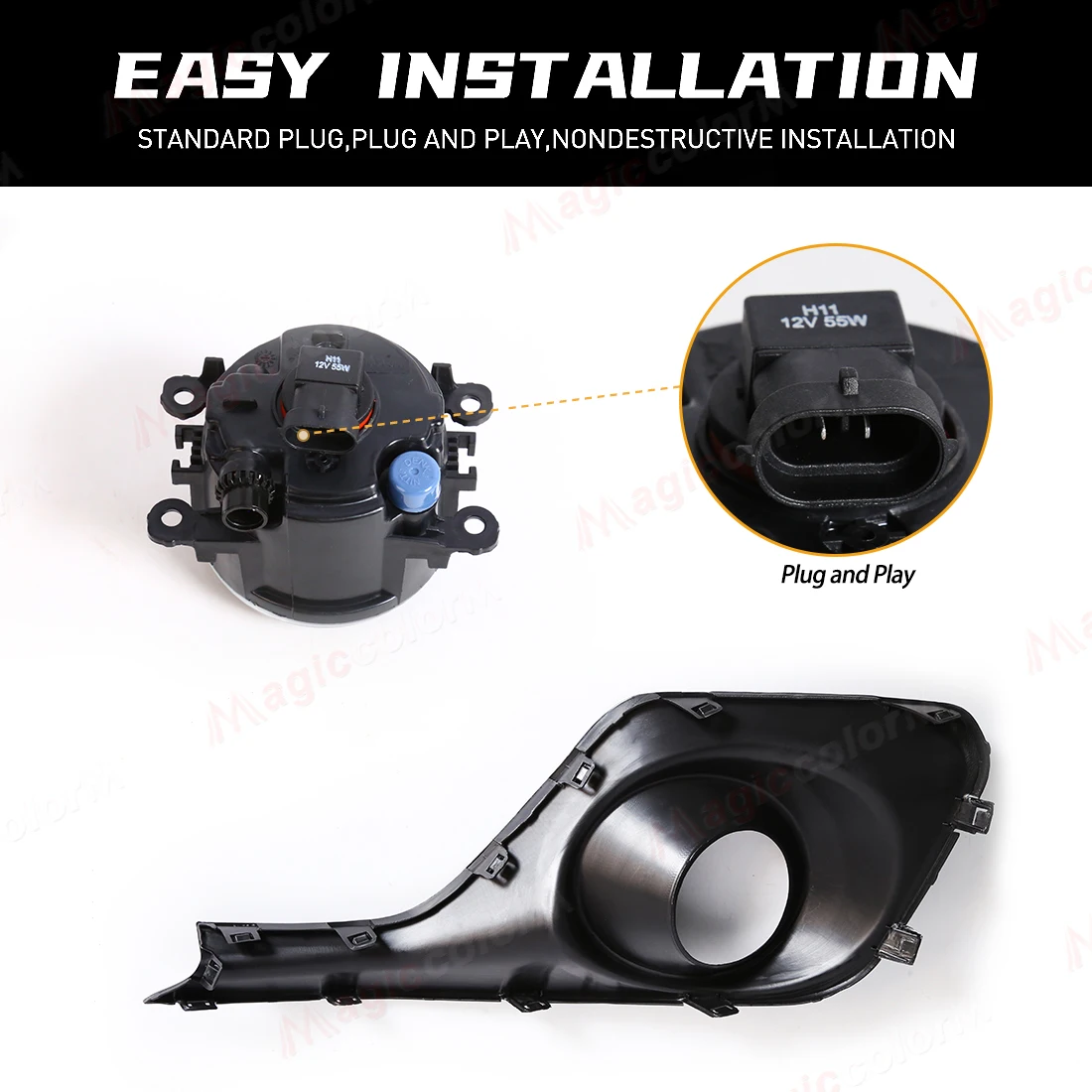 Fog Light Assembly For Suzuki Swift 2018 2019 Foglamps Front Bumper Driving Headlight with Cover Wire Harness Kit Accessories view 4