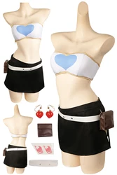 Lucy Heartfilia estate Cosplay Costume blu Anime fate code di ruolo abiti donna travestimento Top Bar gonne orecchini panno per feste