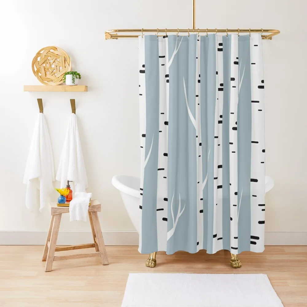 

The Birches | Abstract Birches Shower Curtain Bathroom Accessory Shower Bathroom Bathroom Shower Set Curtain