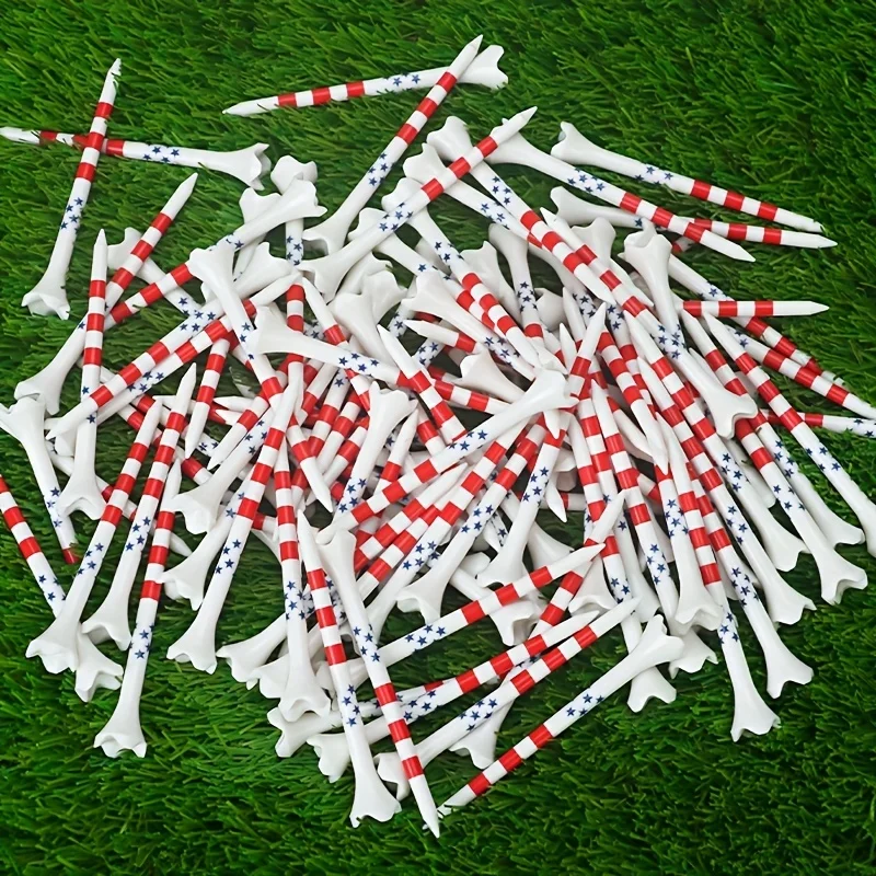 Pack of 100, 83mm golf ball tees, durable plastic tees for tee-offs, reusable, golf course supplies