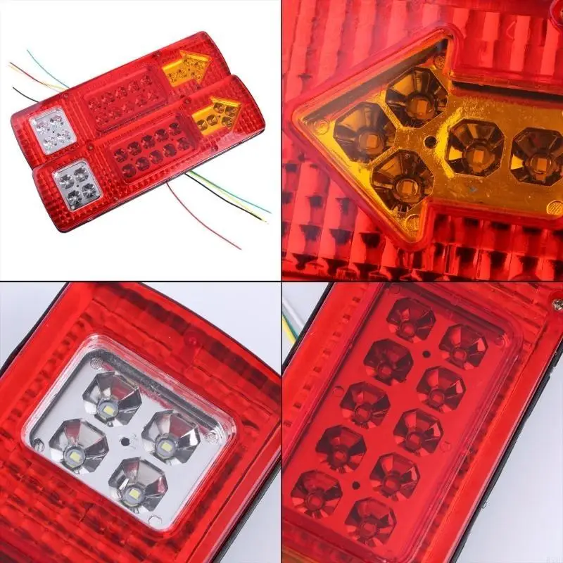 

2025 Новый горячий 2pcs 12 В 19 Светодиодный автомобильный грузовик прицепа задний хвостовой индикатор