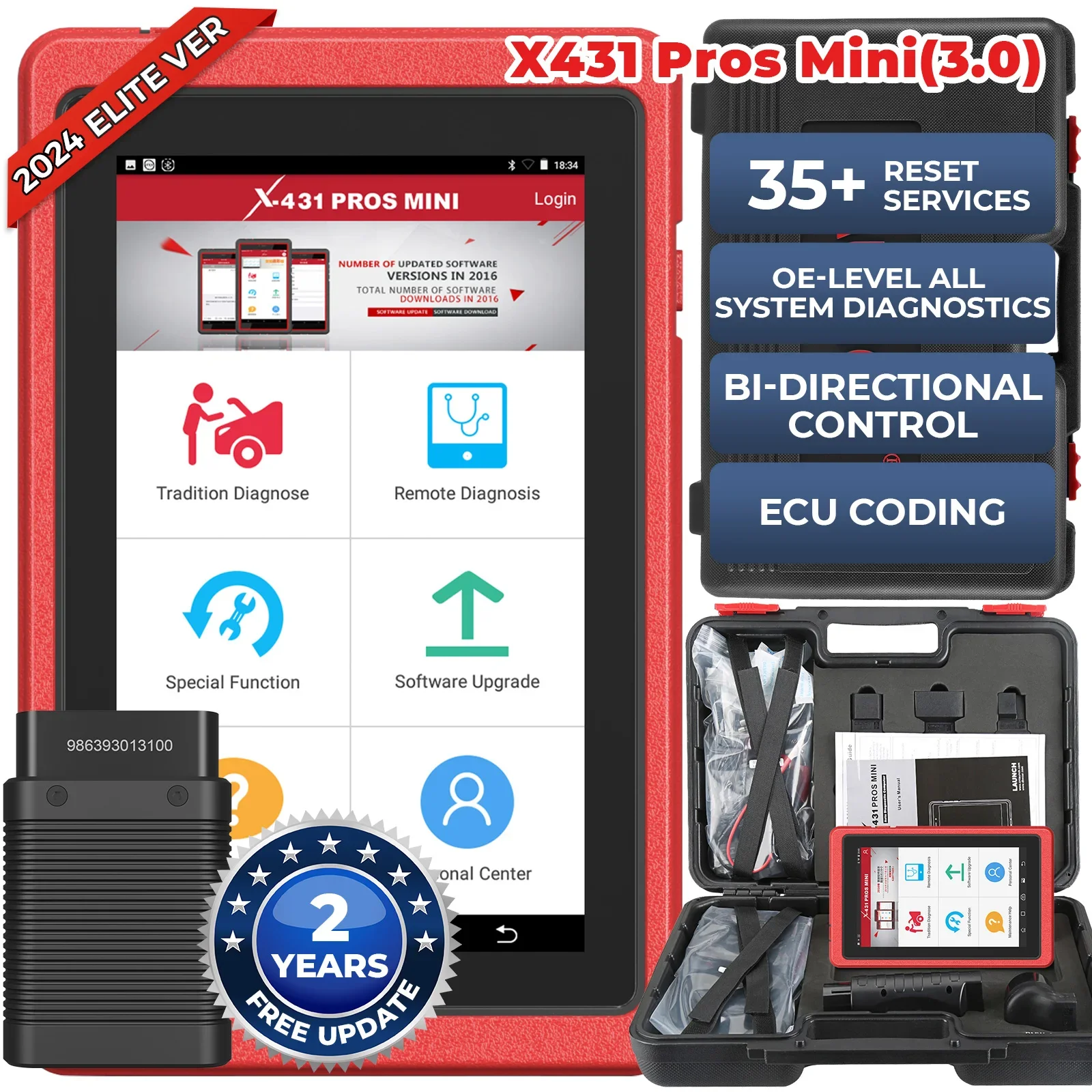 2024 Launch X431 PROS MINI Pro S X-431 431 Obd2 Car Scanner For European US Asian Cars Best Vehicle Diagnosis Machine Tools