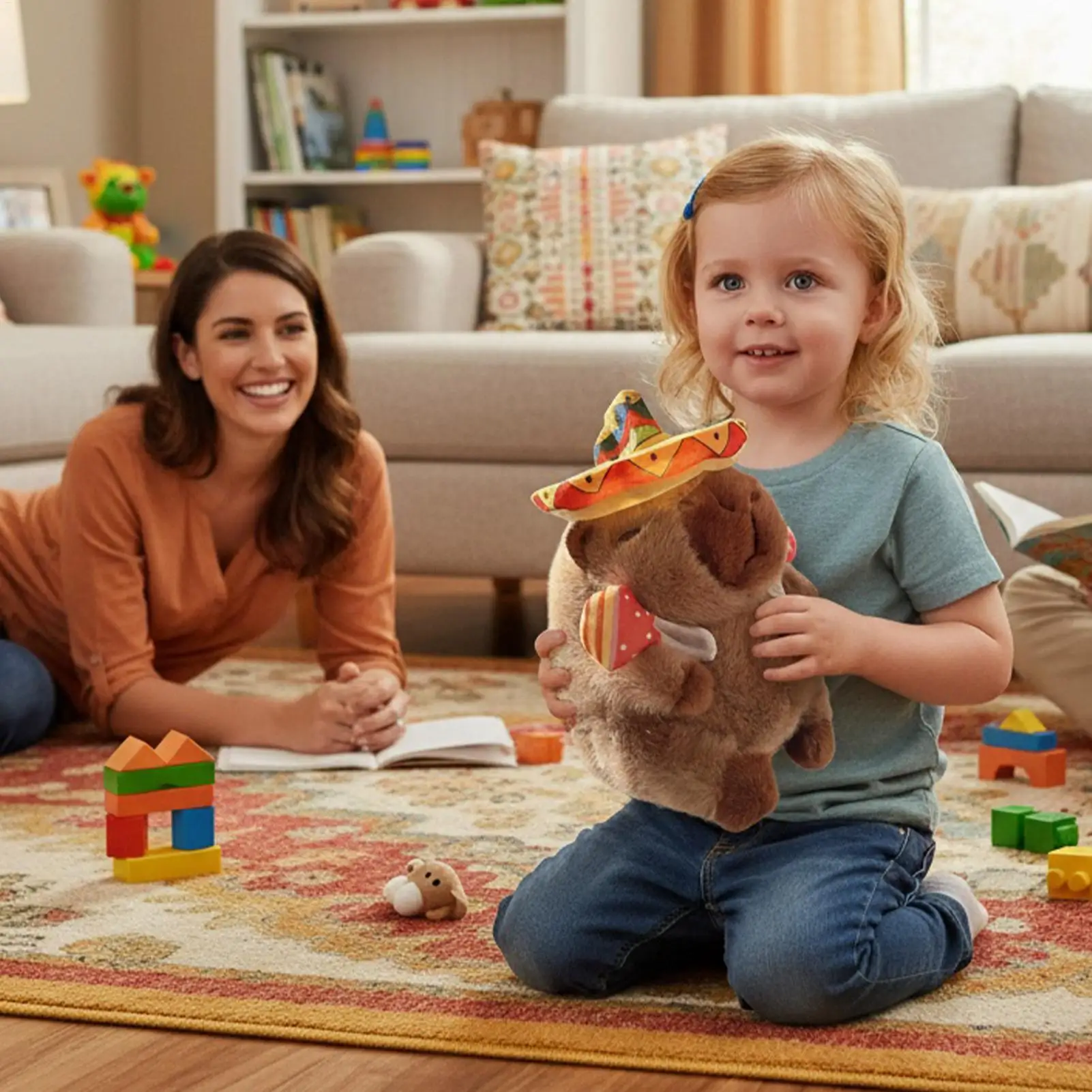 Sprechendes Capybara, elektrisches interaktives Stofftier, elektronisches Plüschtier für Jungen und Mädchen, Kindertagesstätte, Geburtstag, Urlaub