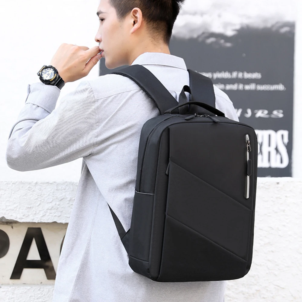 Waterproof Business Backpack Men Multifunction Men\'S Stylish Backpack Reflective Design Black Backpacks Usb Charging Back Bag