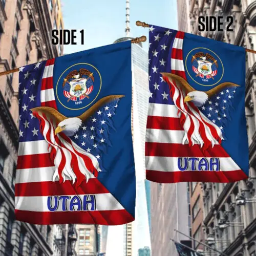 Utah Eagle Flag Garden Flag