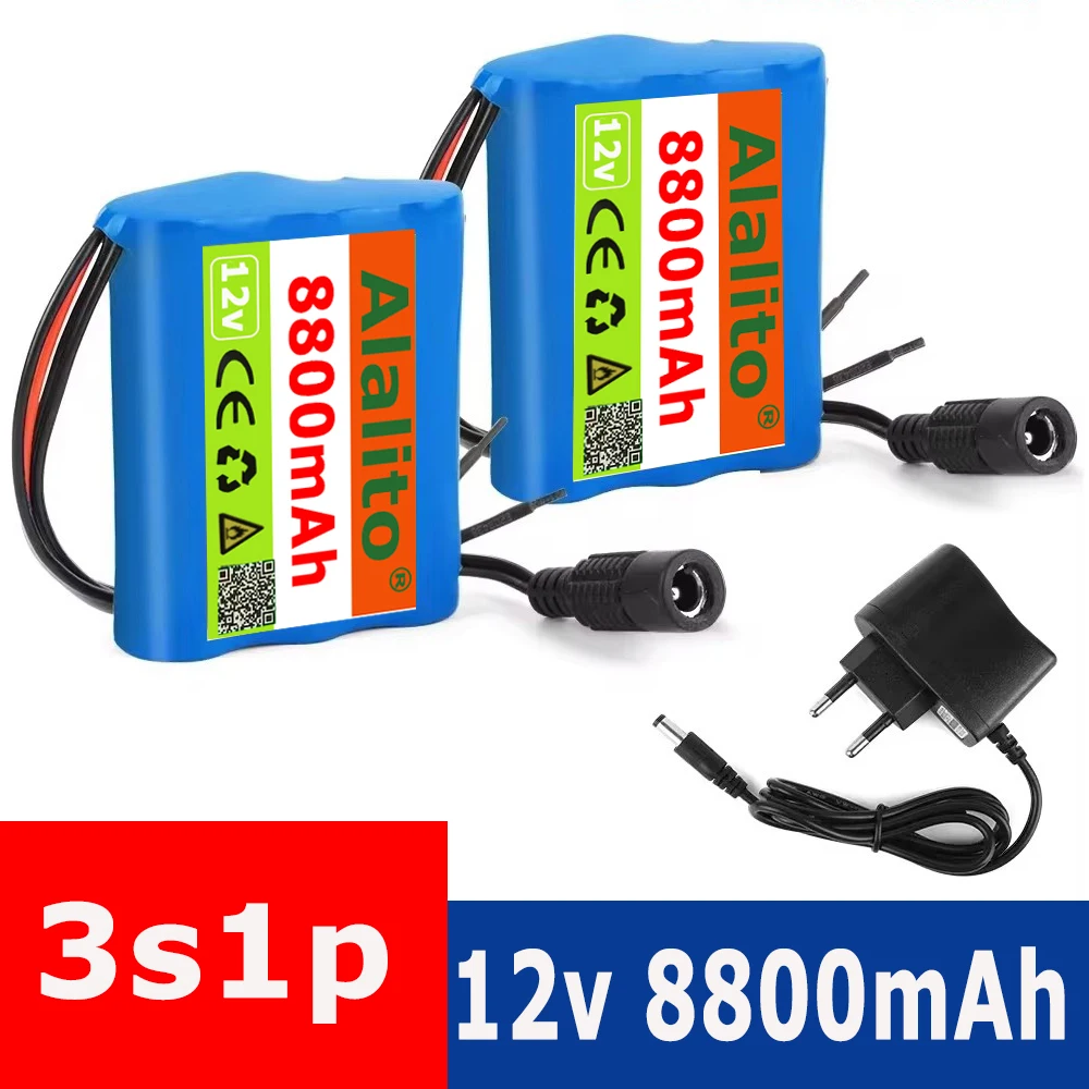 

Original 12V 8800mAh 3S1P Batterie Au Lithium 18650 Batterie Au Lithium Pack Protection Conseil Rechargeable + 12.6VCharger