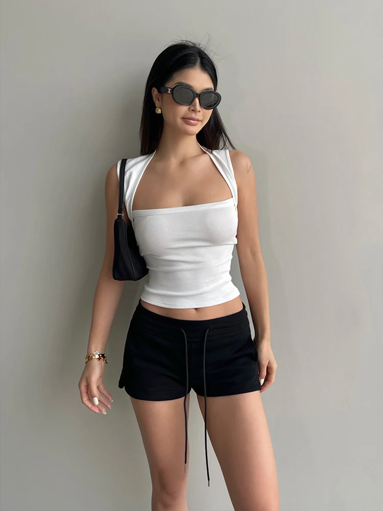 Running, Sports Fitness A-line Shorts For Women's Spring New Low Waist Wide Leg Tripartite Pants With Casual Shorts Sweet 4FM5