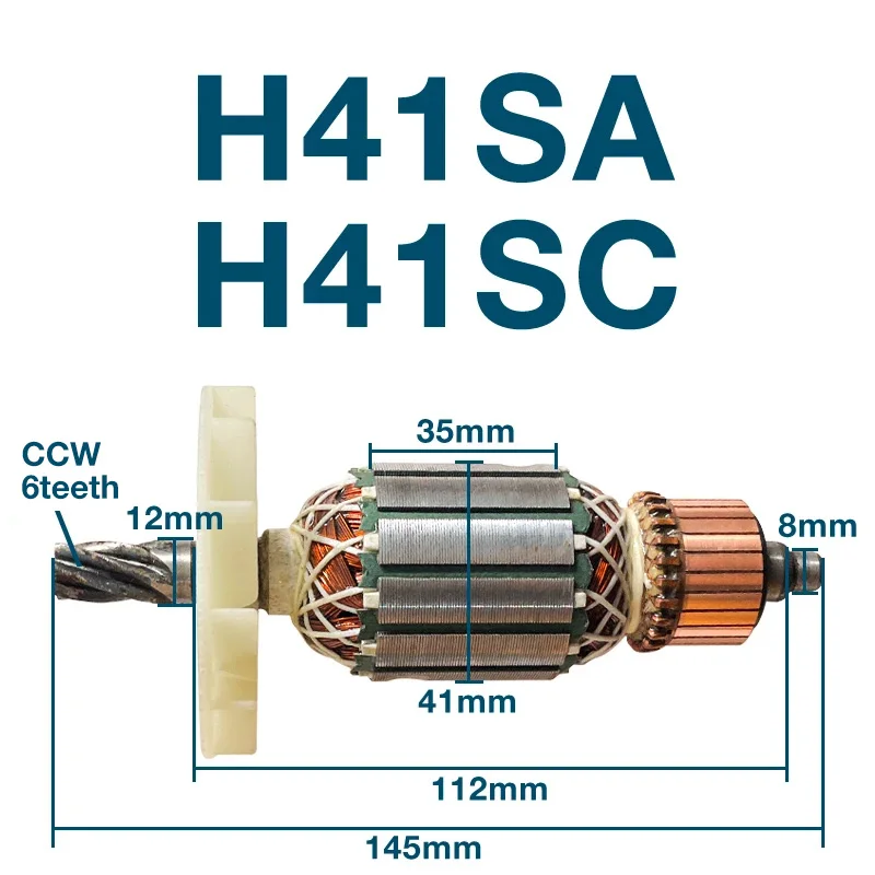 AC220-240V Armature Rotor Accessories for Hitachi H41SA H41SC Electric Pick Hammer Armature Rotor Anchor Replacement