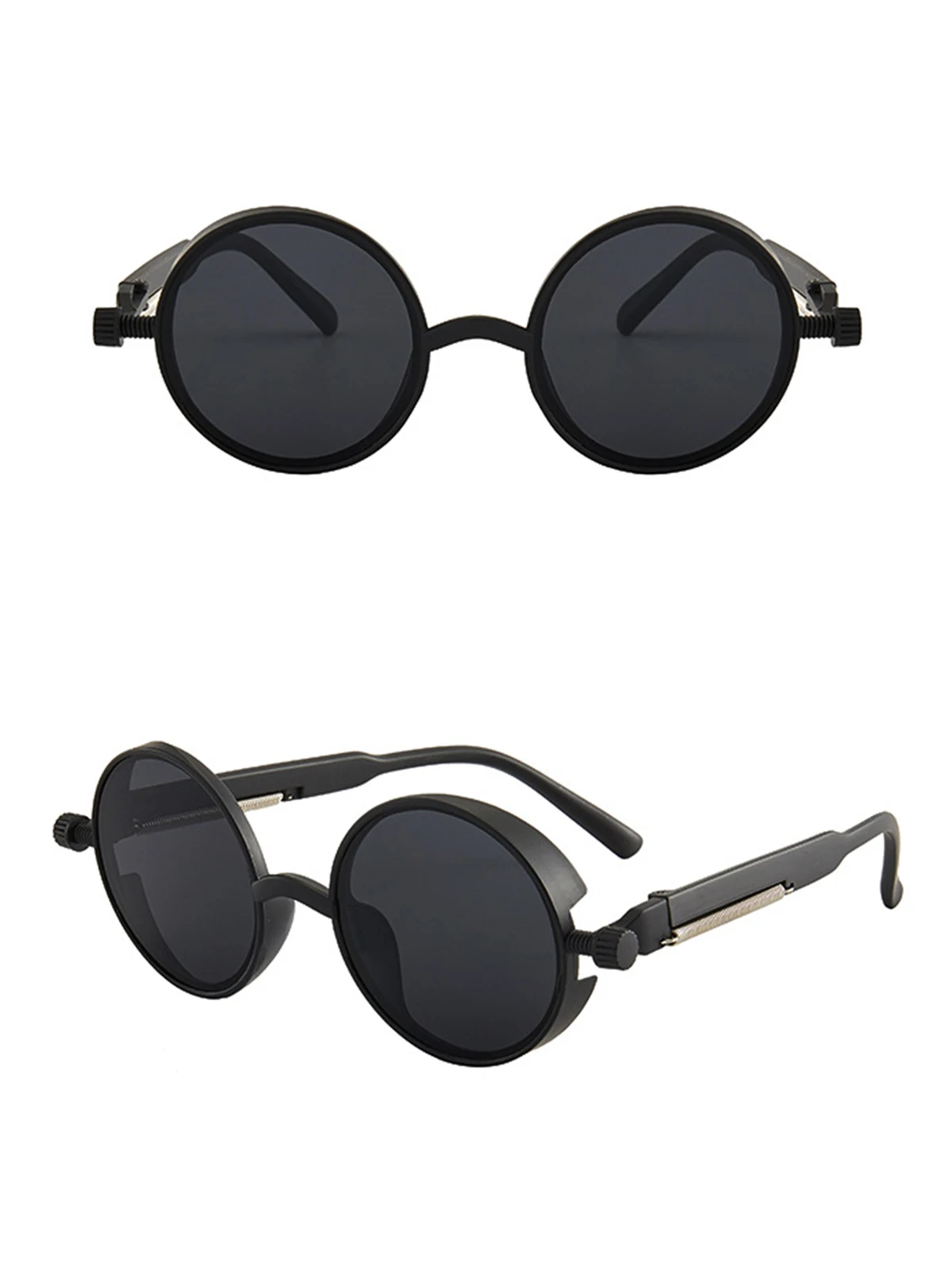 Fashion Sunglasses Steampunk Style Round Frame Retro Classic Colored Lens Sun Eyewear Gothic Punk Glasses Unisex