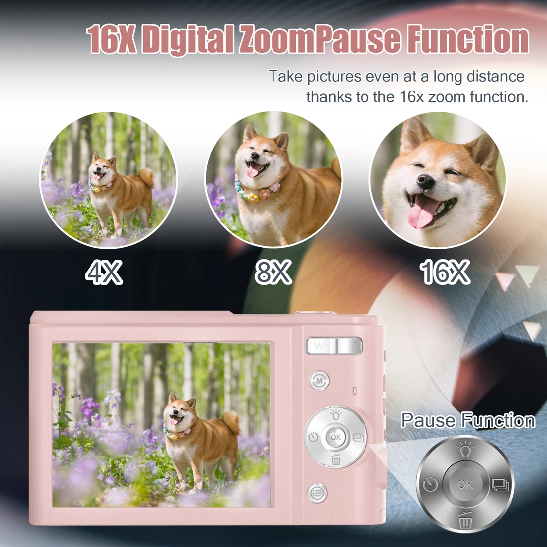 Digital camera with 48 MP, HD 1080p and 16x Zoom with 32GB card