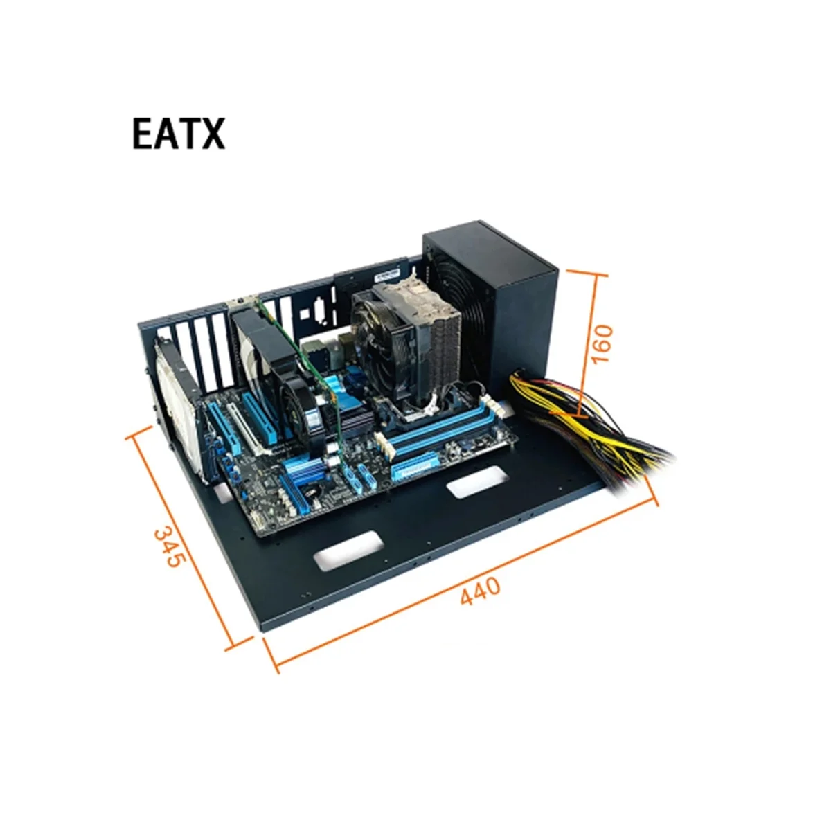 Imagem -06 - Abra o Chassi do Computador com Servidor Dual-way Suporte da Placa-mãe Cremalheira Refrigerando Aberta Servidor E-atx Eatx