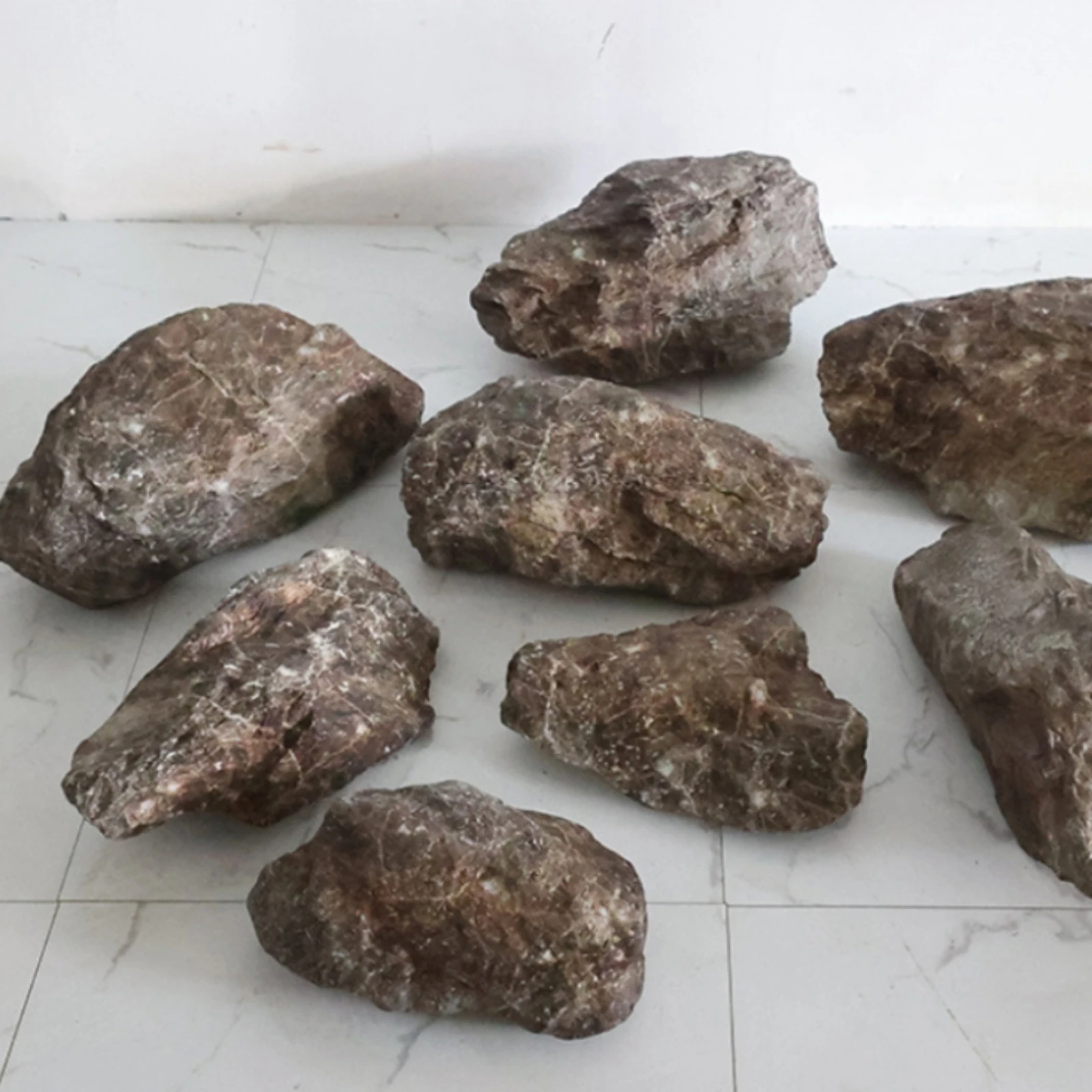 9 Pieces Decorative Rock Natural-Looking Faux Landscape Rock Artificial Stone Realistic Decoration Weathered