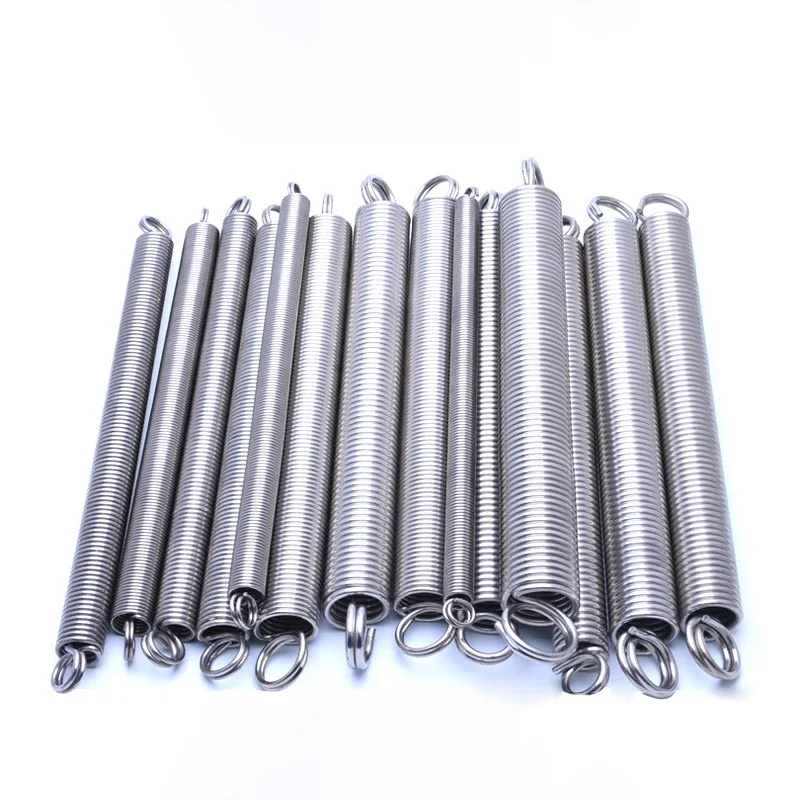 304 Stainless Steel O Ring Hook Extension Spring Tension Spring Double Coil L-shape 1~5pc Wire Dia 3MM Outer Dia 20~30MM L:300MM