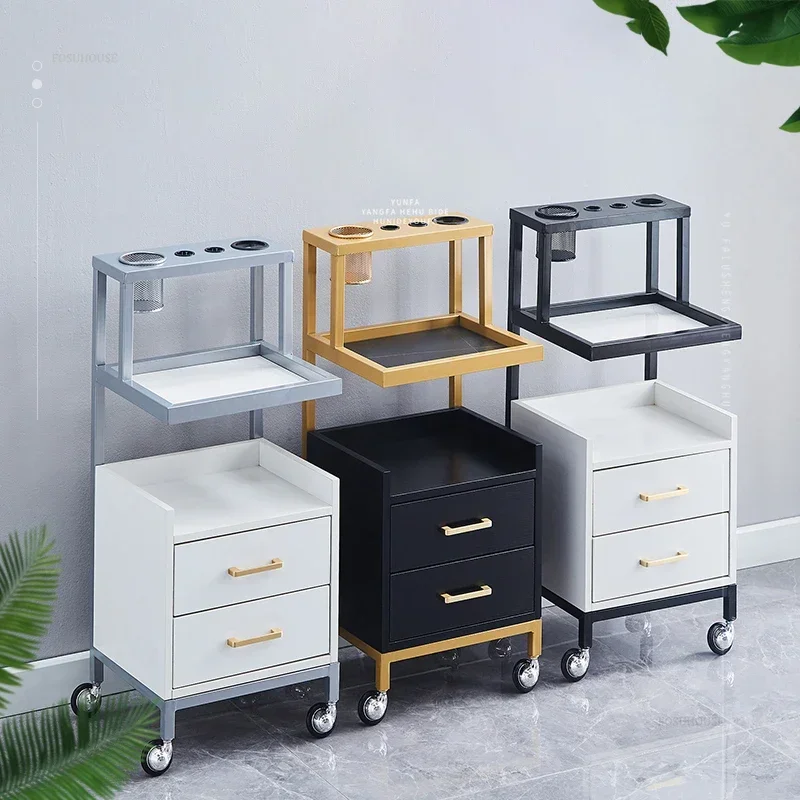 

Welding Trolley Bar Cart Portable Aesthetics Wave Barber Furniture Hairdressing Suitcase With Wheels Iron Auxiliary Salon Lash