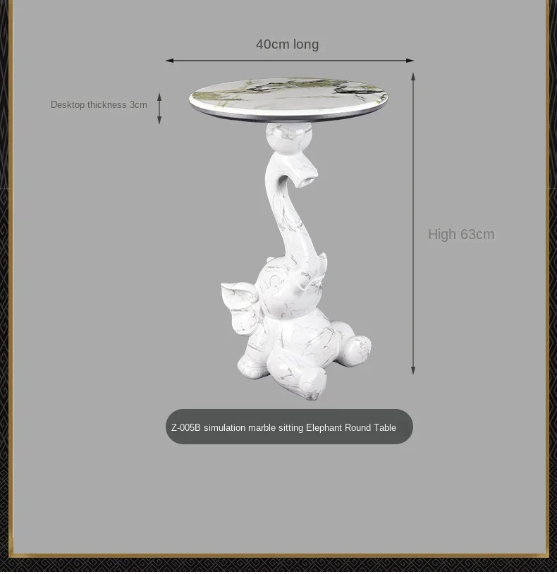 Home Decor Elephant Statue Side Tables Living Room Round Tea Table Bedroom Bedside Table Creative Animal Sculpture Coffee Tables