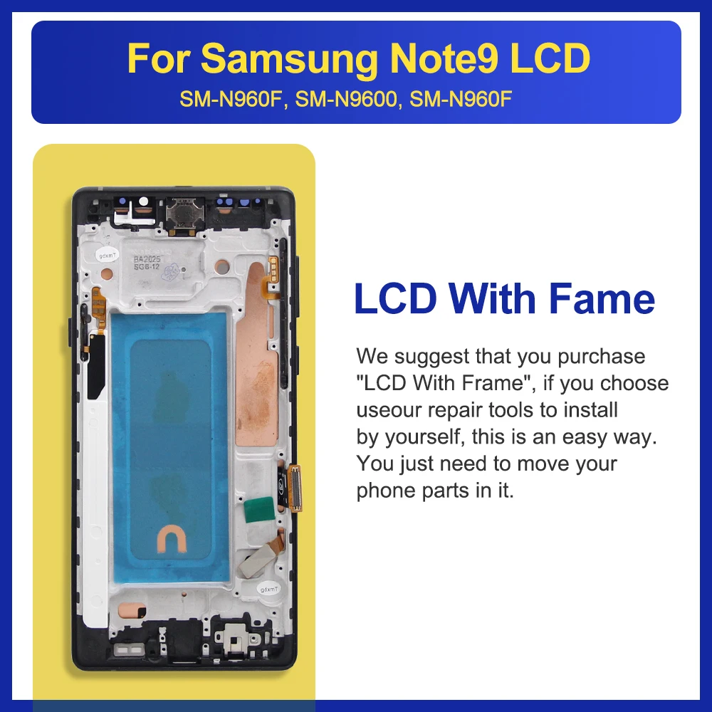 Tela tft para samsung galaxy note 9 lcd n960 n960f display