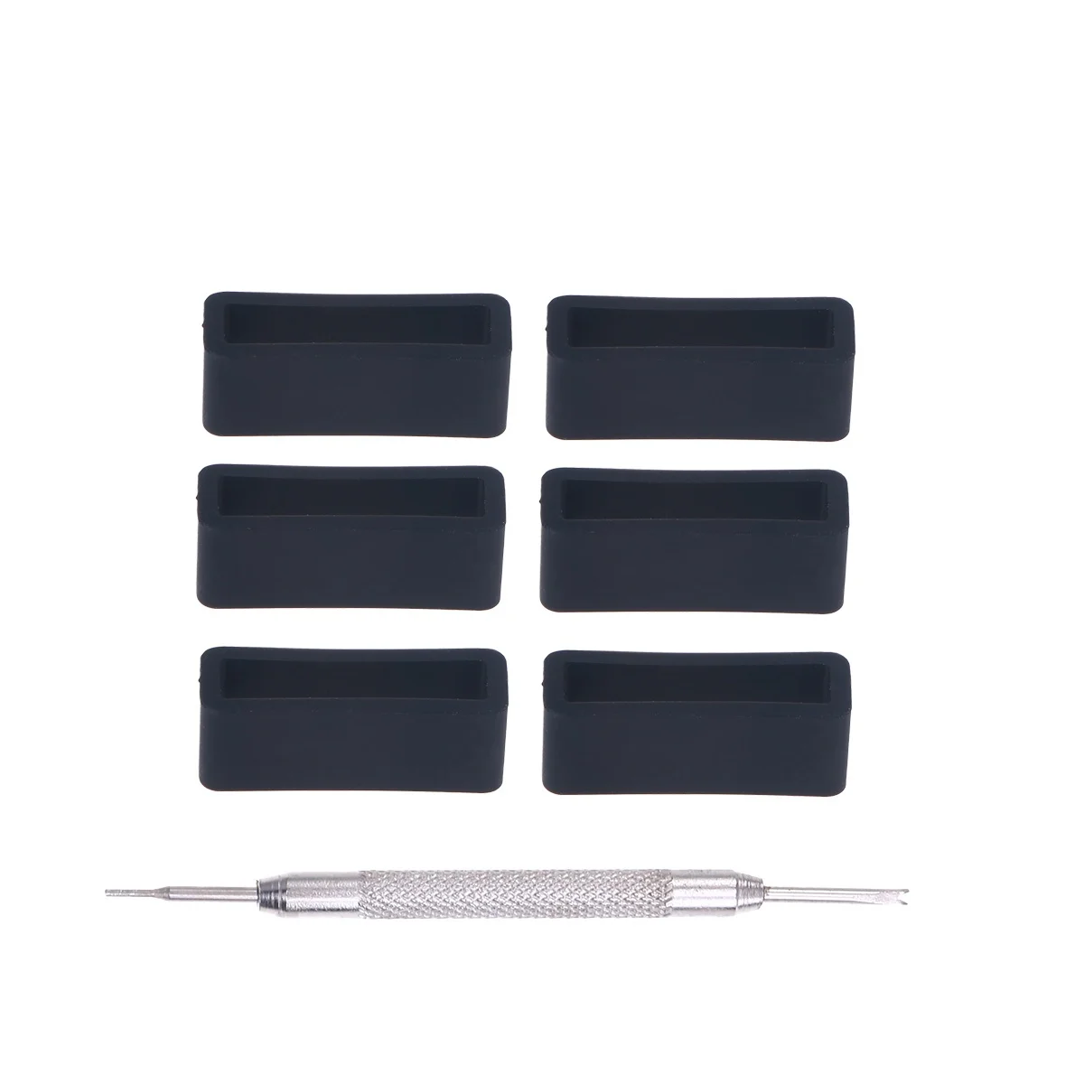 

6Pcs Replacement Silicone Watch Band Strap Loops Rubber Durable Wear Resistant Repair Watch Accessories