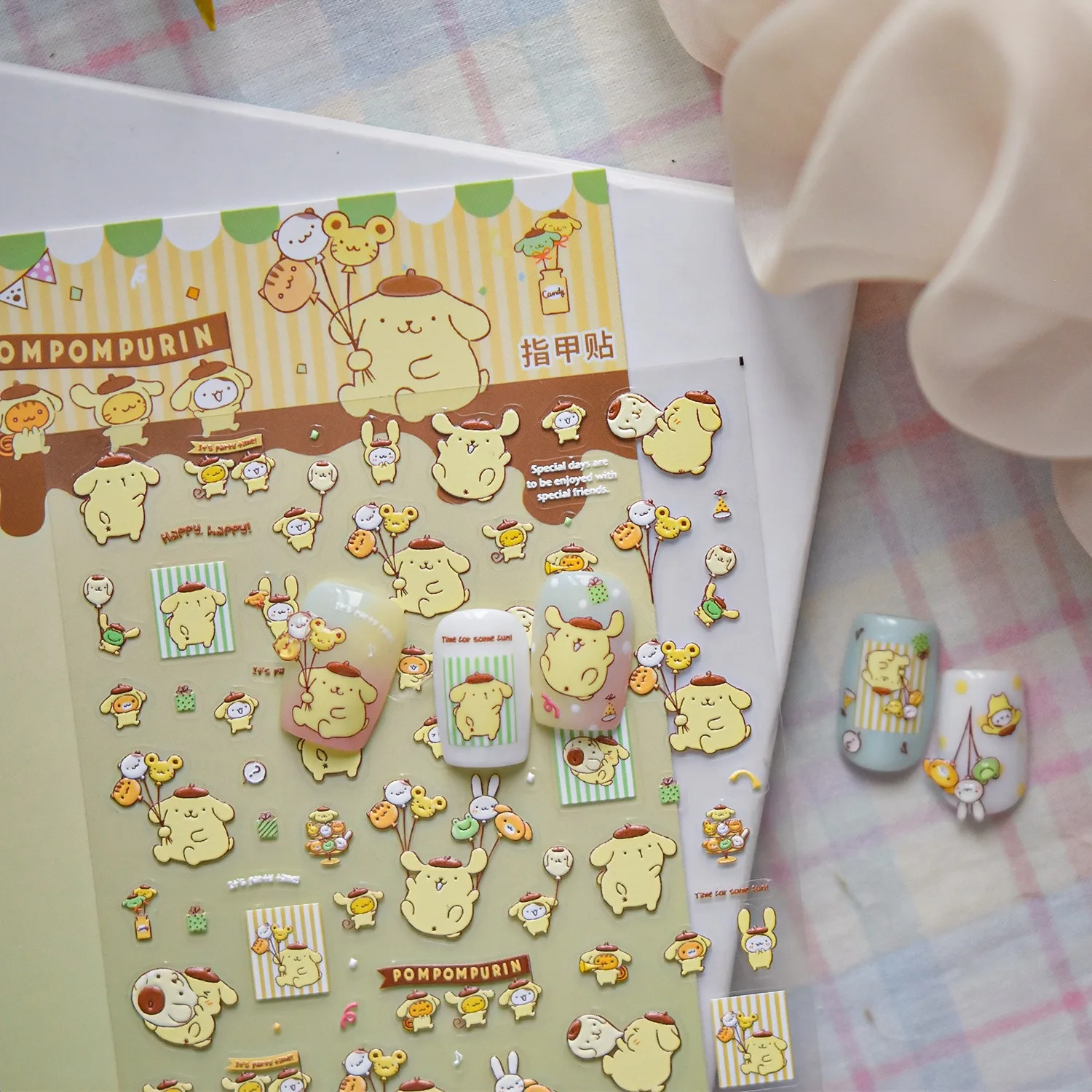 1 Stück Niedliche Sanrio-Charakter Nagelaufkleber mit Gemischten Mustern, Leicht zu Entfernen, Langlebig, für Tägliches Tragen, Mädchenhafte Aufkleber – Detail 4
