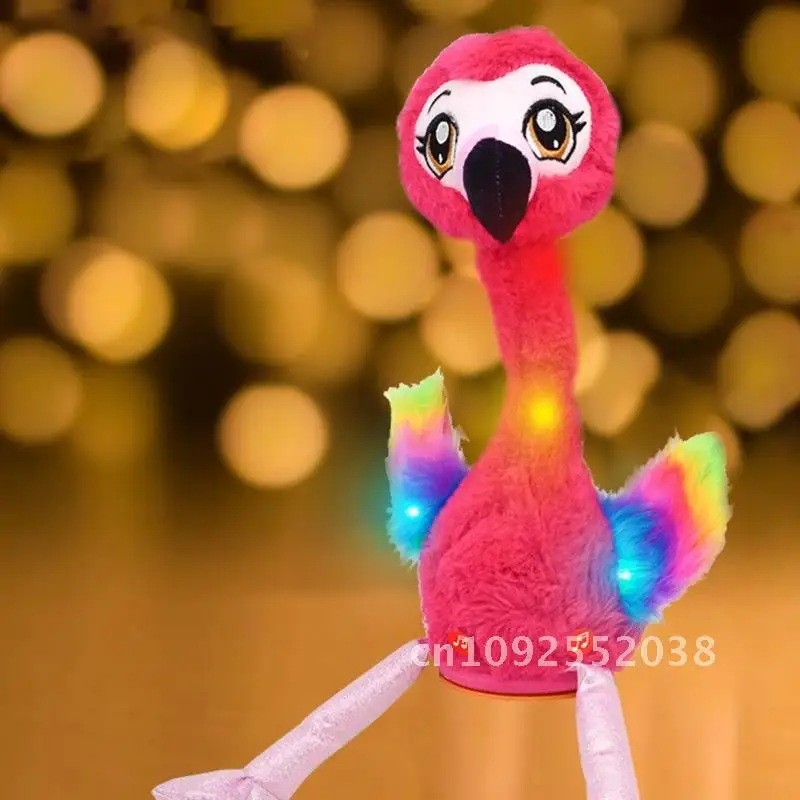 1 Pc Plush Flamingo Interactive Toy Figures Singing And Flamingo Animals Dancing Pets Alive Interactive Toy Stuffed Pink